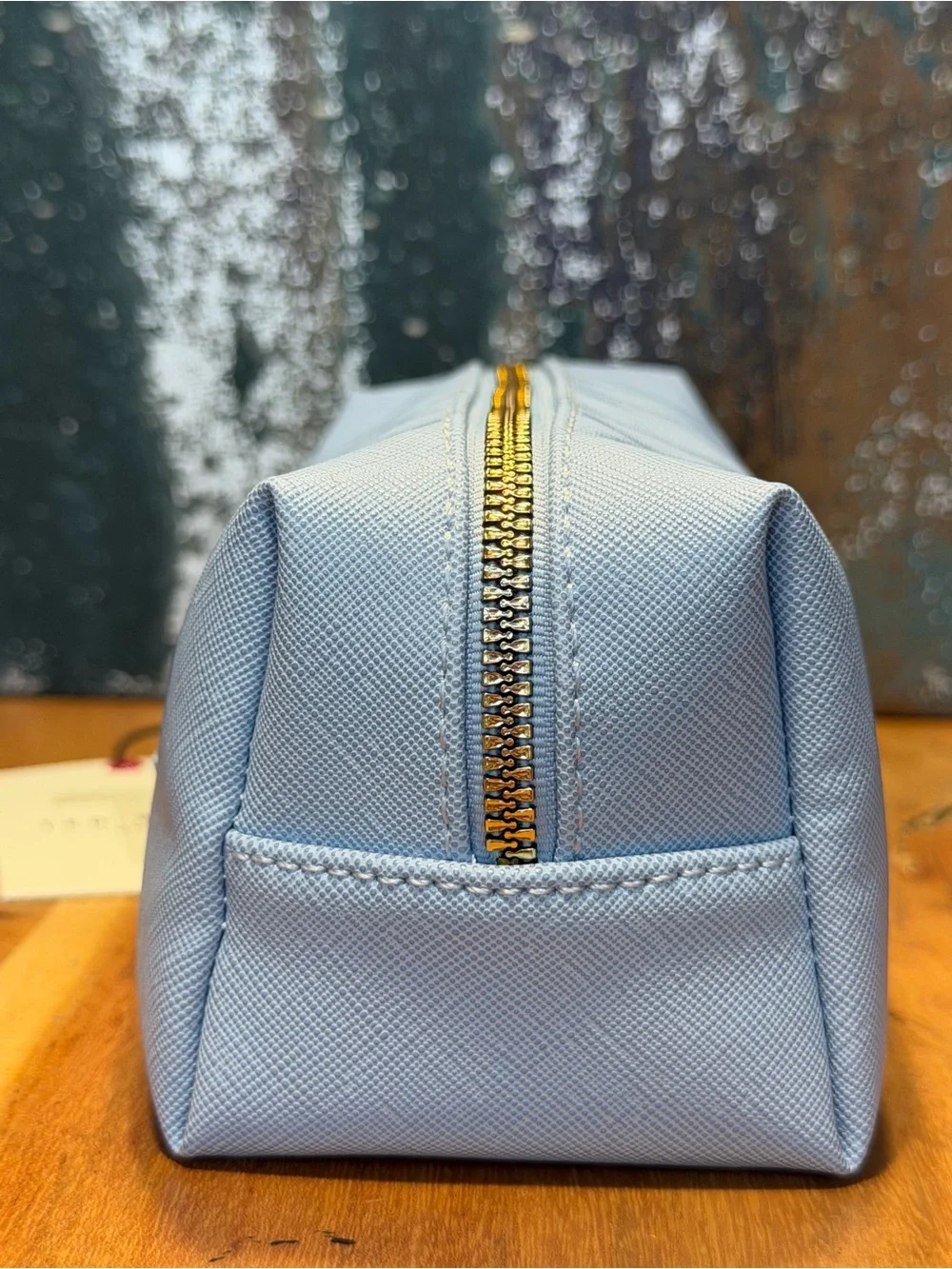 Ted‎ Baker Quiet Luxury Saffiano Cosmetic Pouch Powder Blue NWT